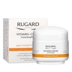RUGARD Vitamin Cream bottle with pump, showcasing anti-aging hydration for mature skin.