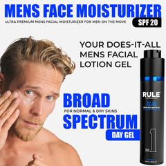 RULE COSMECEUTICALS No.1 Day Gel used outdoors for sun exposure care.
