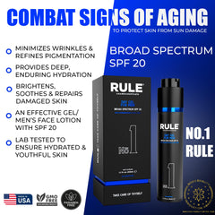 RULE COSMECEUTICALS No.1 Day Gel ingredients include hyaluronic acid and collagen for hydration.