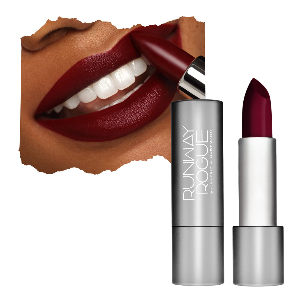 Runway Rogue 1993 lipstick bullet showcases rich midnight-merlot shade for versatile everyday intensity