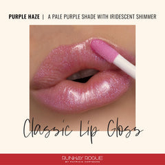 Purple Haze iridescent shimmer enhances lips with subtle color and glow.