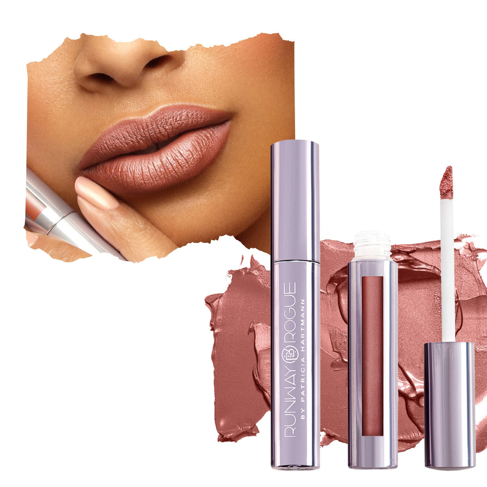 Runway Rogue Silk Glam Lipstick bottle cap close-up shows premium packaging and luxe vibe.