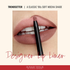 Runway Rogue Trendsetter lip pencil swirl on skin highlighting smooth color application.