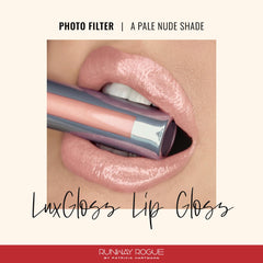 LuxGloss Photo Filter swatch showing rich pigment and reflective shine.