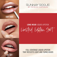 Runway Rogue Try Me Jet Set swatch with rosy, silky shine.