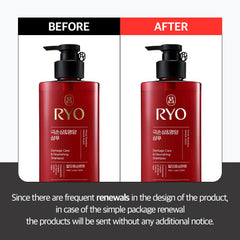 Ryo label closeup highlights ginseng and caffeine ingredients for root strengthening.