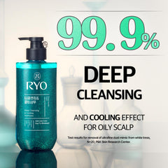 Rich foam from Ryo shampoo demonstrates deep cleansing for oily scalps