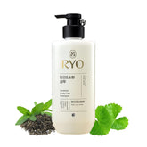 Ryo Sensitive Scalp Care Shampoo bottle shown for soothing sensitive scalps during daily washing.