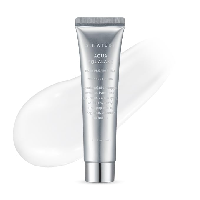 S.NATURE Aqua Squalane Cream packaging shows premium skincare for deep hydration.