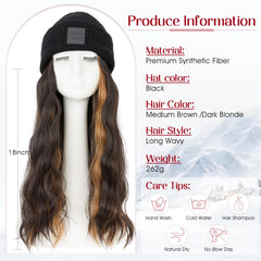 S-noilite Beanie Wig featuring knitted hat style for effortless day-to-night wear