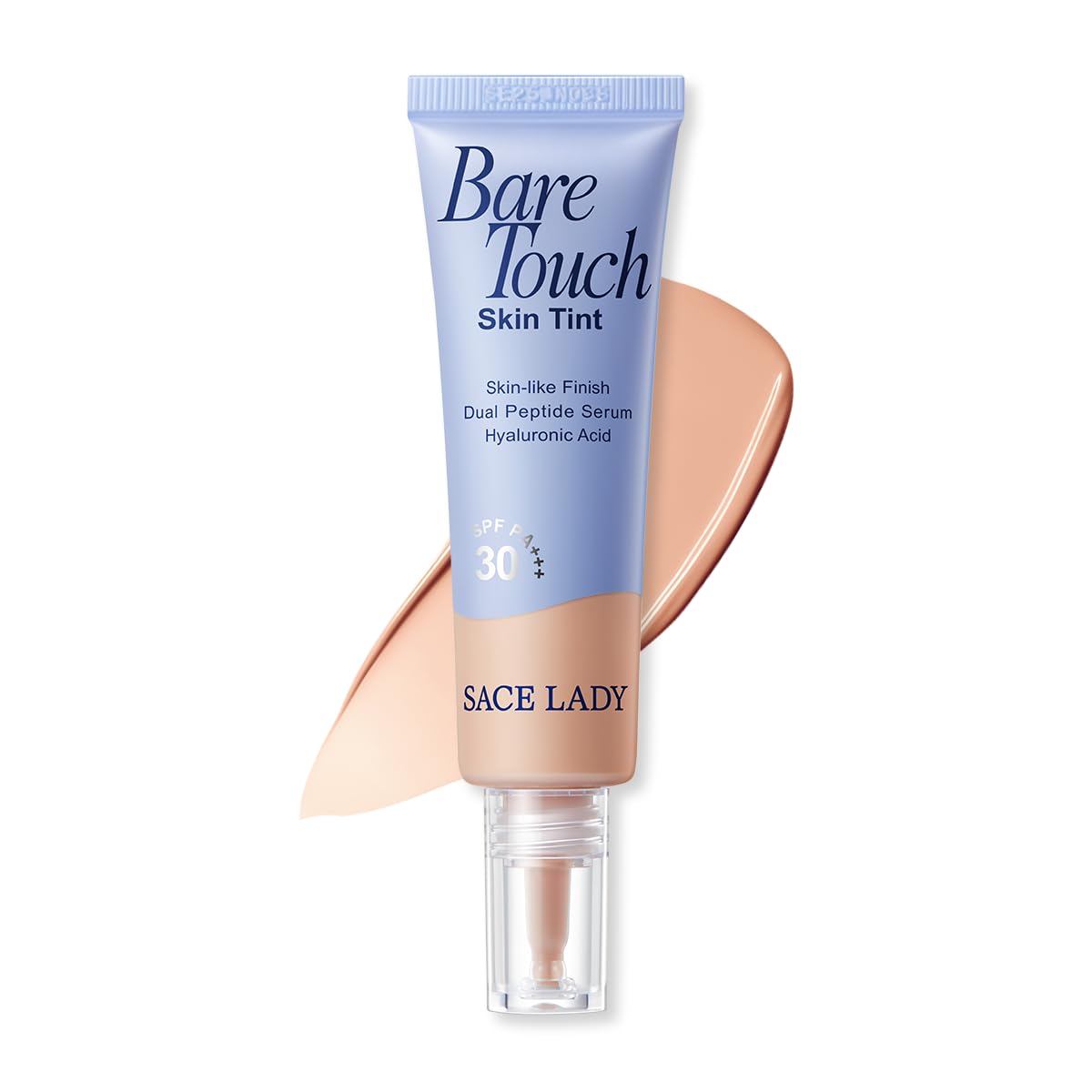 SACE LADY Bare Touch Skin Tint bottle shows light skin like coverage for daily use