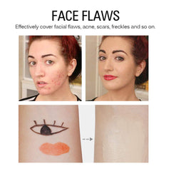 SACE LADY spot-cover concealer on skin hides blemishes clearly.