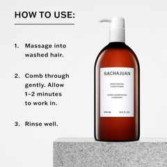 Massage application on wet hair to aid absorption