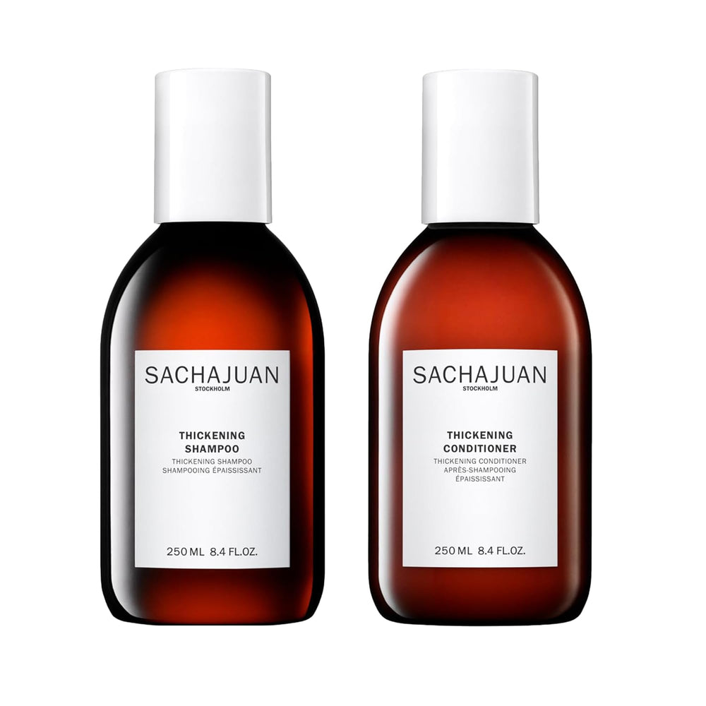 SACHAJUAN Thickening Shampoo bottle highlighting Ocean Silk technology for fuller hair.