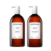 SACHAJUAN thickening shampoo bottle showing ocean silk tech for fuller hair