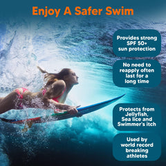SAFE SEA face and body SPF 50+ coverage for outdoor activities.