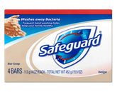 Safeguard antibacterial bath bar 4-pack front view for family-ready cleansing