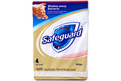 Safeguard antibacterial hand bar soap packaging showing multiple bars for family use