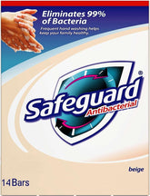 Safeguard beige bar soap close-up showing smooth texture and cleansing potential