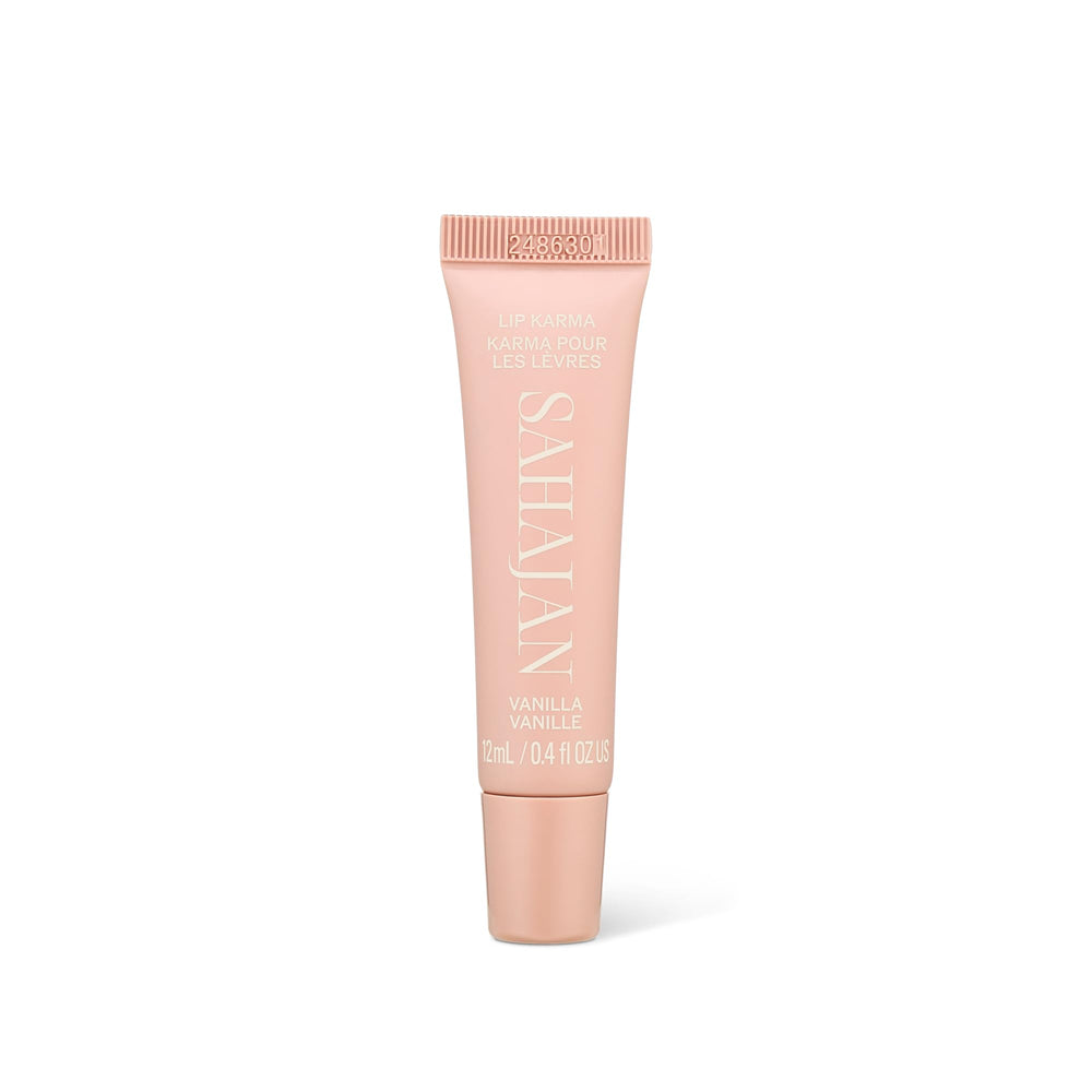 Sahajan Lip Karma Vanilla tube close-up showing hydrating lip care