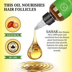 SAHAK Batana oil on hair for thicker-looking strands.