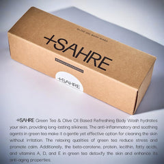 Sahre Natural Body Wash soft skin closeup highlighting smooth, clean feel