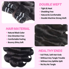 Saiclout 12A Brazilian virgin body wave bundles 22 inch for long natural flow.