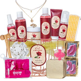 Saint Roy 21-piece bath set with rose-vanilla fragrance for home spa routines.