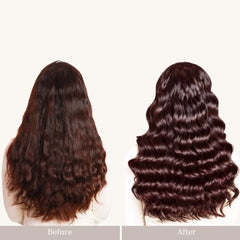 Hair looking smooth and shiny after Velvet Divine application