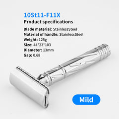 KAMPFE top arc design reduces friction for a comfortable shave.