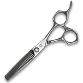 Saki Shears Musashi convex blade closeup for precise professional cuts