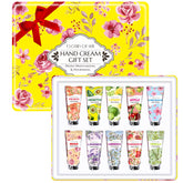 Sakose 10-pack hand cream set packaging, ideal for gifting.