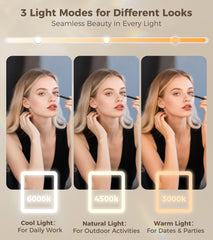 Saliwa vanity mirror with 10x magnifier enables precise makeup and grooming