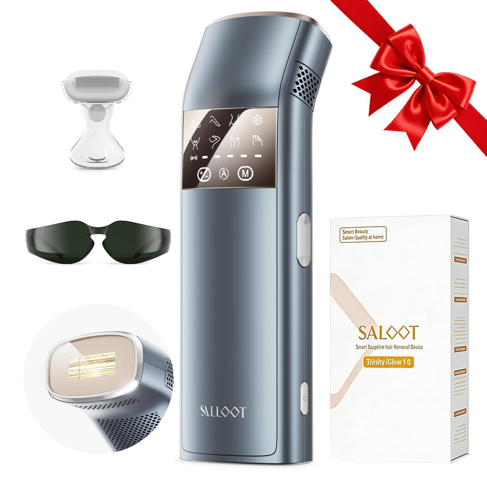 SALLOOT triple-pulse IPL front view for at-home hair removal, compact and easy to handle.