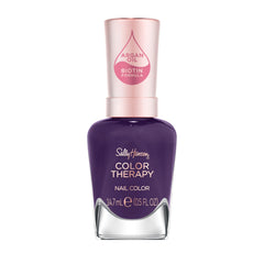 Sally Hansen Color Therapy dark purple bottle showing long-lasting color