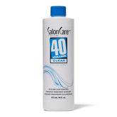 Salon Care 40 Volume developer bottle close-up highlighting lift potential.