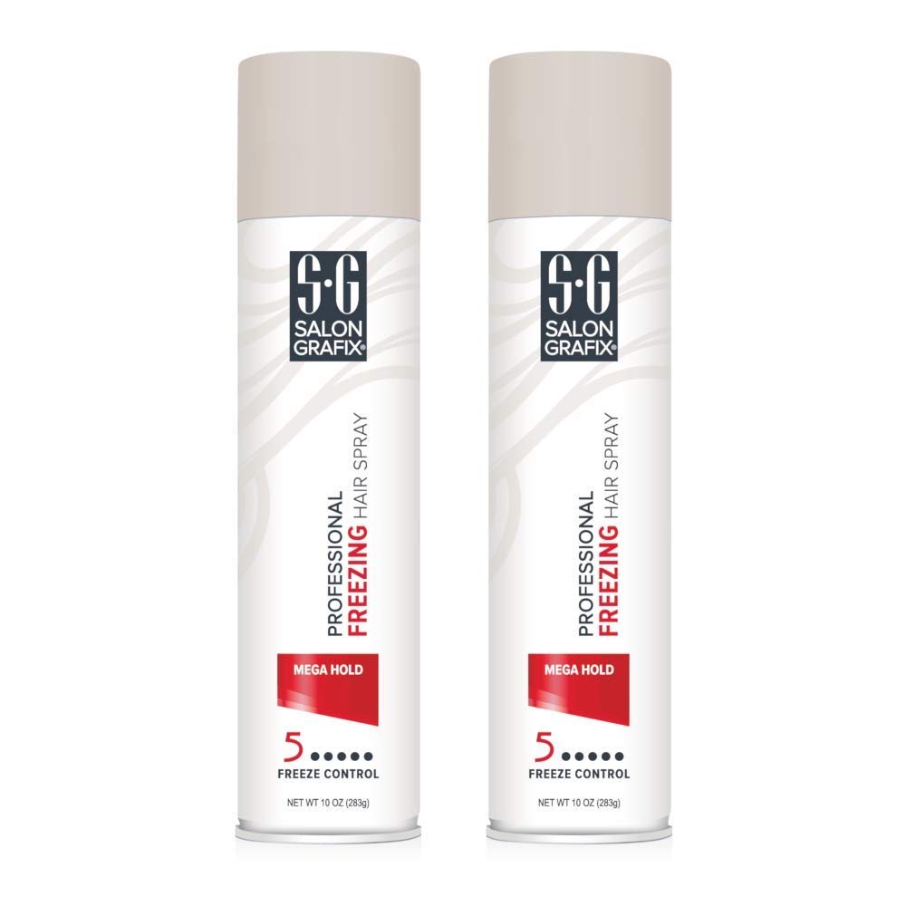 Salon Grafix Mega Hold spray 10oz bottle front view, strong hold for lasting styles