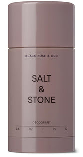 Salt & Stone aluminum-free deodorant with Black Rose Oud for lasting freshness.