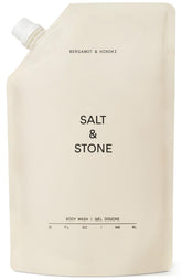 Salt-and-Stone bergamot hinoki bottle shows premium body wash for soft, hydrated skin.