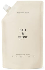 Salt-and-Stone bergamot hinoki bottle shows premium body wash for soft, hydrated skin.