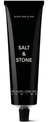 Salt & Stone Black Rose & Oud body lotion bottle showing luxurious hydration