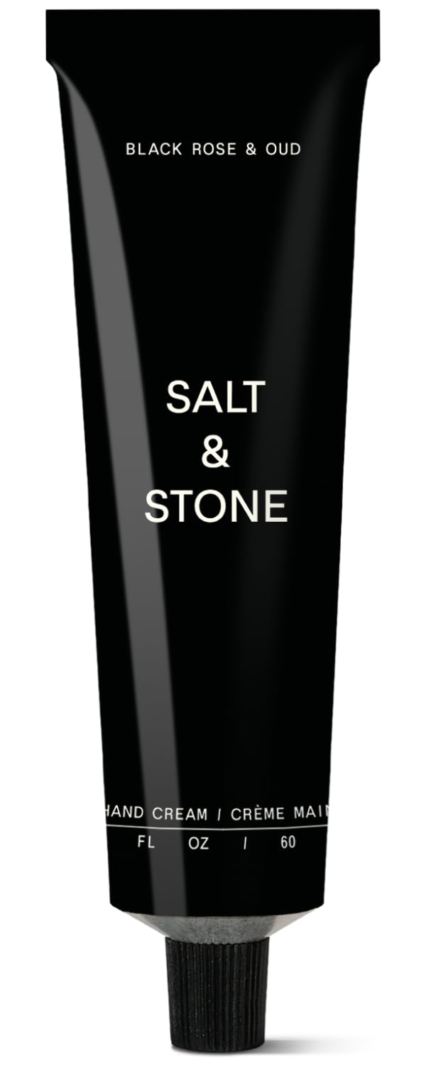 Salt & Stone hand cream bottle with Black Rose & Oud scent for luxurious hydration