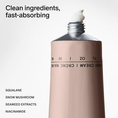 Salt and Stone hand cream application close-up shows quick-absorbing, non-greasy finish.