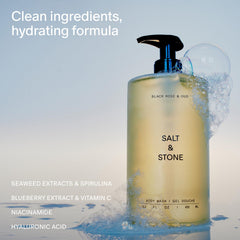 Salt & Stone hydrating gel cleanser forms a rich lather during shower.