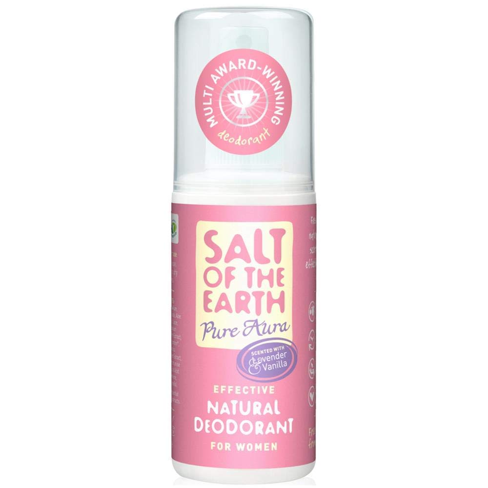 Salt Of The Earth Pure Aura 100ml bottle pack, revitalizing aroma for daily mood and calm.