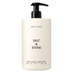 Salt & Stone Neroli Basil bottle pour demonstrates fast-absorbing hydration for daily use.
