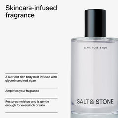 Salt & Stone Body Mist hydration ingredients glycerin and red algae.