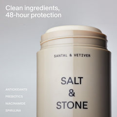 Salt and Stone deodorant packaging box highlighting cruelty-free branding.