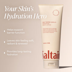 Creamy texture of Saltair body lotion delivers rich, non-greasy hydration