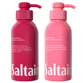 Saltair Curl Control Shampoo bottle showcases smooth, defined curls with almond aroma.